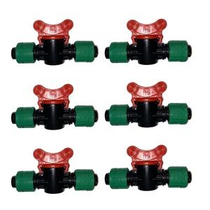 Supkiir Universal Drip Irrigation 1/2 Inch Tubing Coupling Shut-Off Valve, 6PC